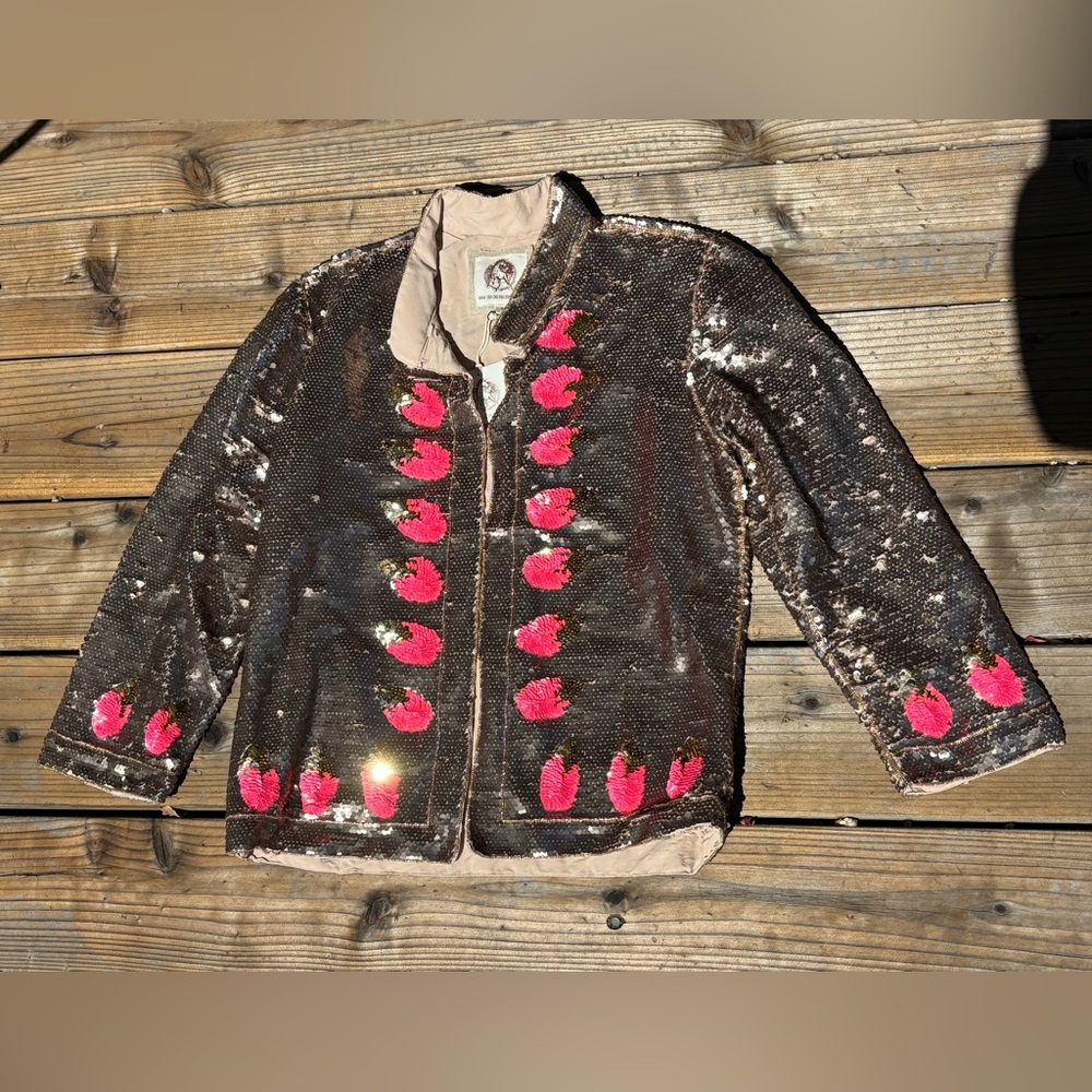 NWT Chasing Unicorns Light My Fire Sequin Jacket size M